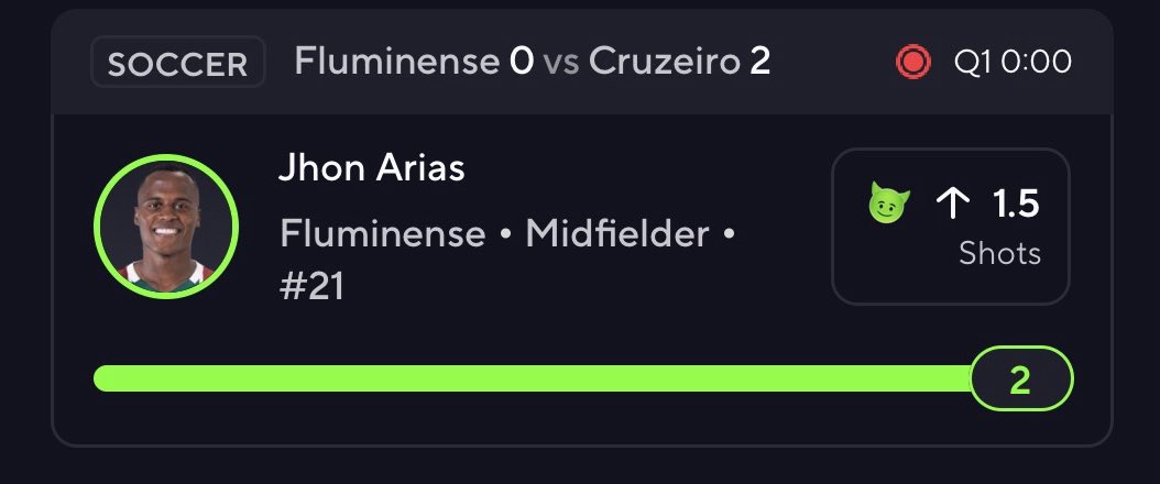 Jhon Arias o1.5 shots — green in the bag 💼
👾 Next slip dropping soon