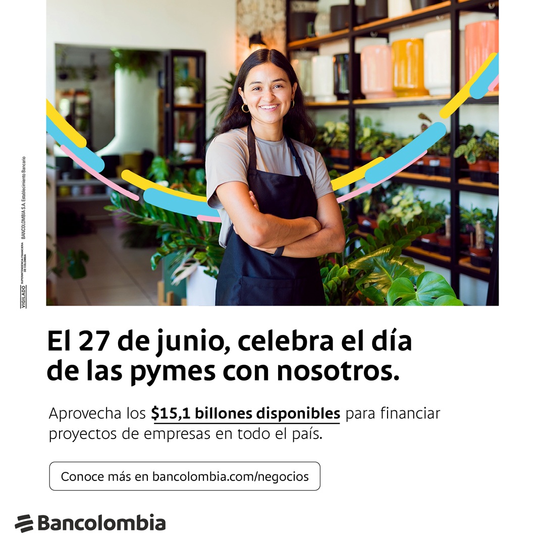 Ale_aa12's tweet photo. ¡Las pymes son el motor de la economía colombiana! 🏢Son el 99,5% de todas las empresas, generan más del 65% del empleo y aportan casi el 35% del PIB. Conozcan aquí 👉 https://t.co/vT8Ru0zzfC cómo Bancolombia quiere impulsar su crecimiento con $15,1 billones en cupos de crédito. https://t.co/31Zaj9yEmv