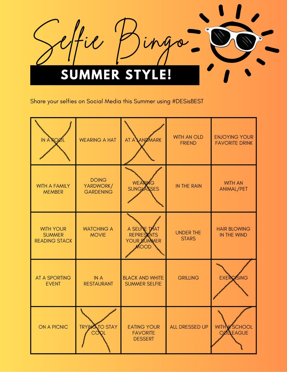 So glad I got to see some of my students from last year at our library meet up! Dolphins trying to stay cool from the heat! 🐬#DESisBEST #SummerBingo