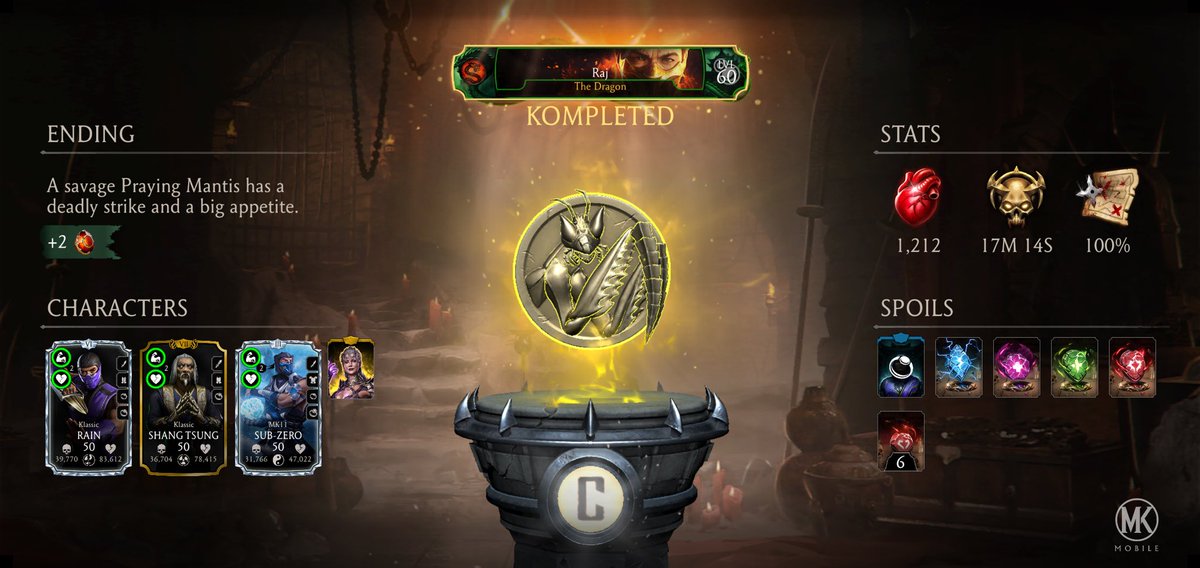 krkraj07's tweet photo. I just completed a Krypt Run in Mortal Kombat mobile! Check out my stats. https://t.co/vfPpa2z5EJ