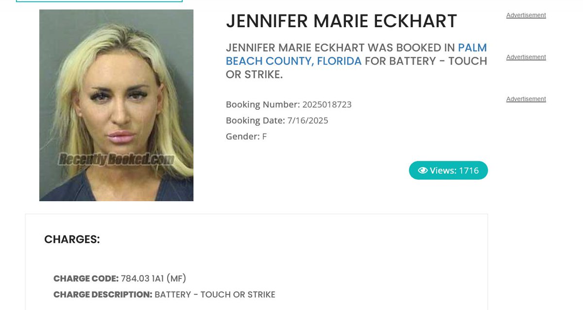 FNC_Ladies_Rule's tweet image. 🚨 Former @FoxNews'er who falsely accused @EdHenry was arrested the other day!!
@JenniferEckhart is now REINVENTED as a prisoner!
I hope @colbyhall and @mediaite is all over this!
POP SOME CHAMPAGNE ED!! VINDICATED!
-@johnnydollar01
recentlybooked.com/FL/PalmBeach/J…
