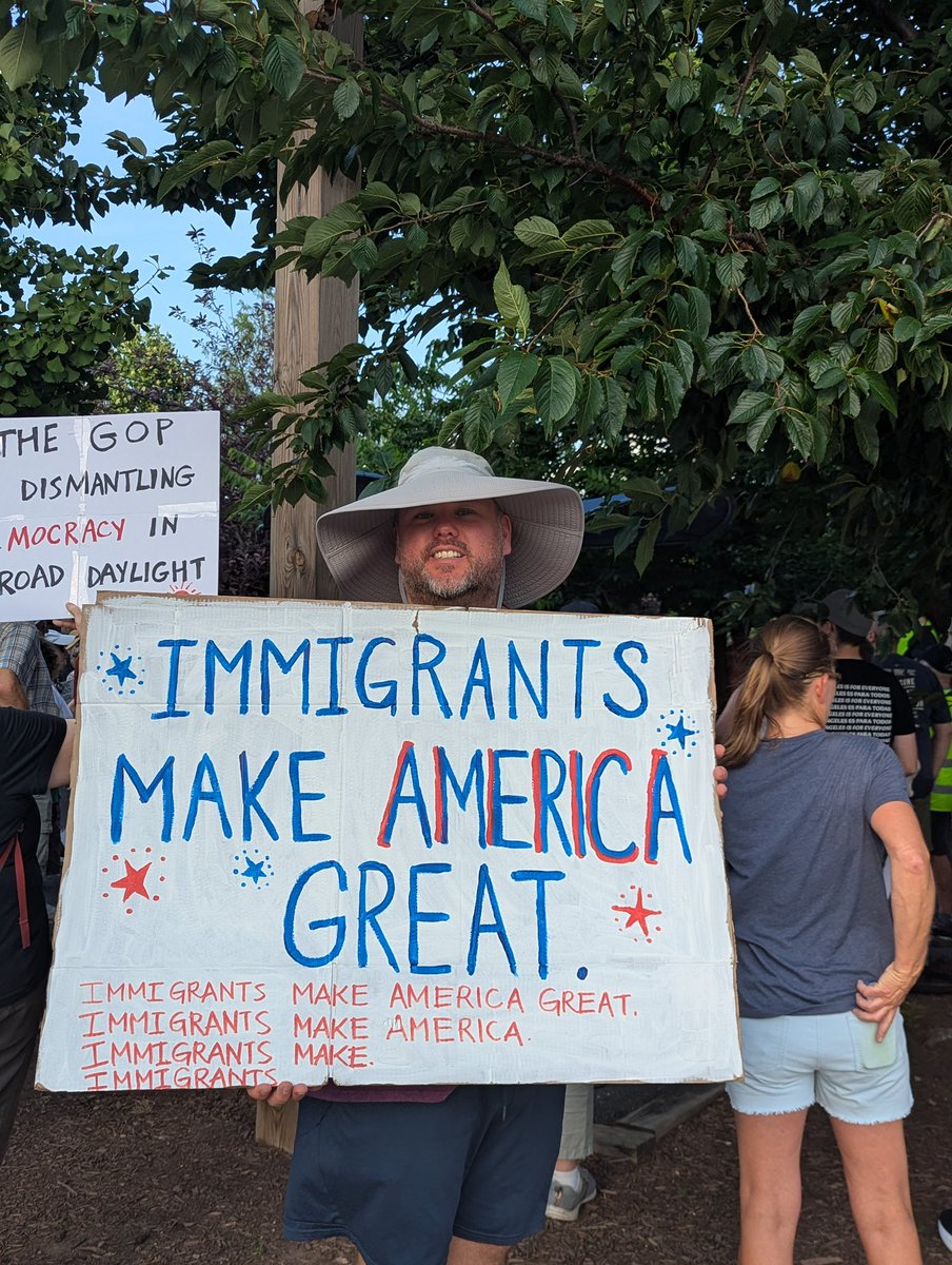 SEIU's tweet image. #SolidaritySummer isn’t over yet! Across the country, people took action this evening for the 5-year anniversary of Rep. John Lewis’ passing. Working people are speaking out against the injustices of the Trump Administration. #GoodTroubleLivesOn