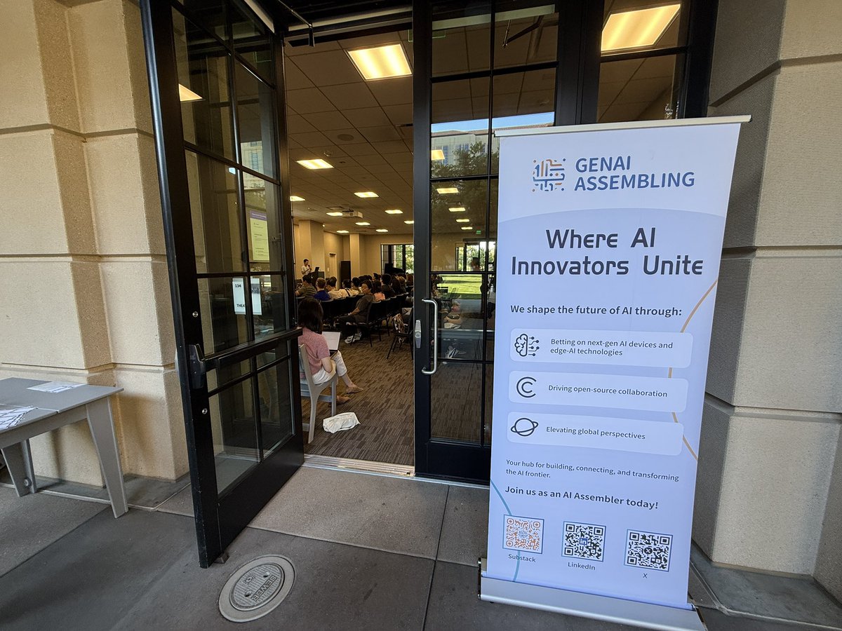genaiassembling's tweet image. GenAI Assembling’s event happening at Stanford with speakers from Genspark, Lovart, Simular AI and SambaNova Systems! #GenAIAssembling #Genspark #Lovart #SimularAI #SambaNovaSystems #Stanford #BayArea #SanFrancisco
