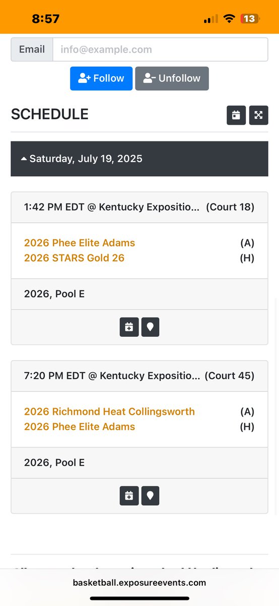 Time for Nationals. Back to Kentucky. Saturday 1:42 ET court 18 and 7:20 ET court 45. See you there!!