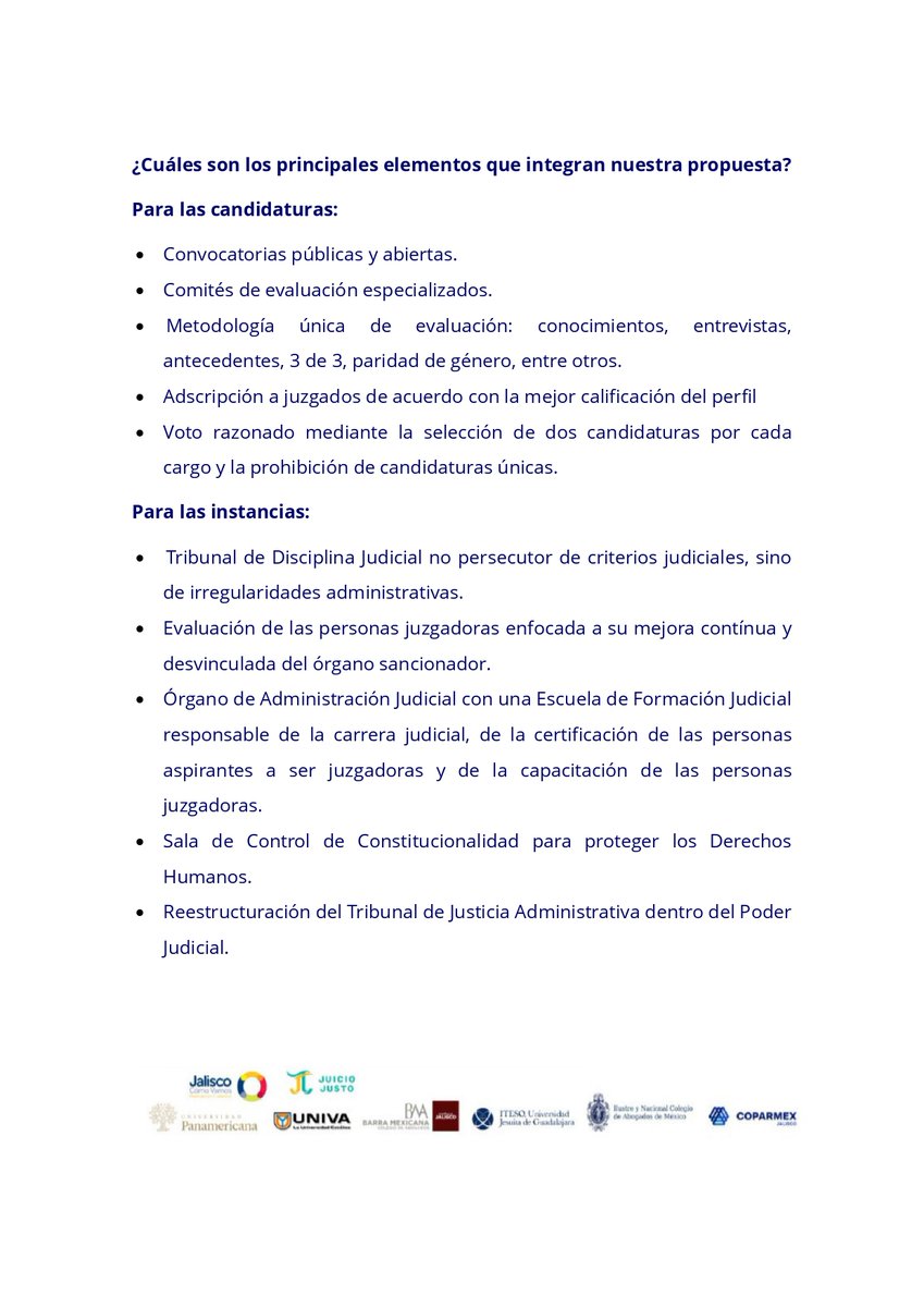 Universidades, abogados y sociedad civil llaman a reformar el Poder Judicial con perfiles profesionales y éticos.