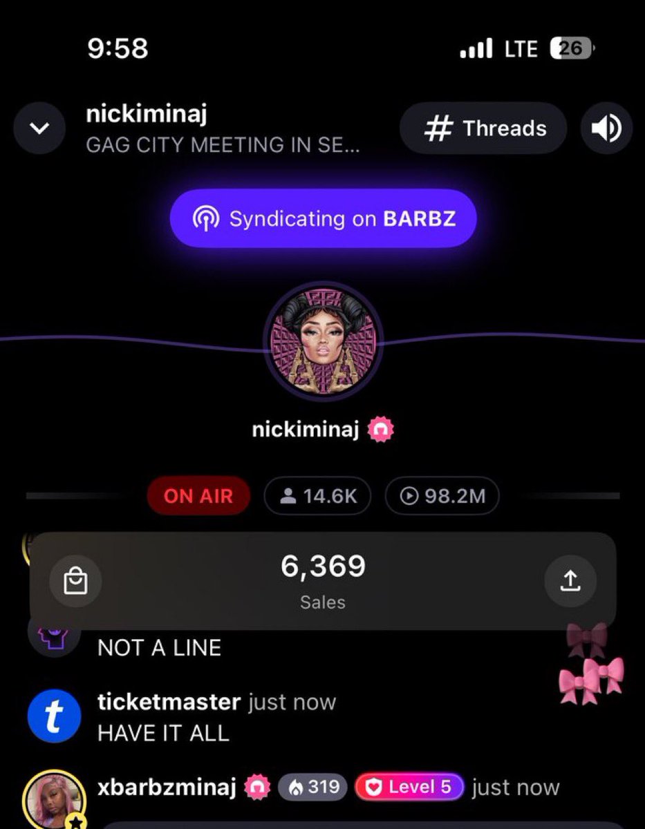 PopBase1O0's tweet image. Not Ticketmaster listening to Nicki Minaj on stationhead 😭