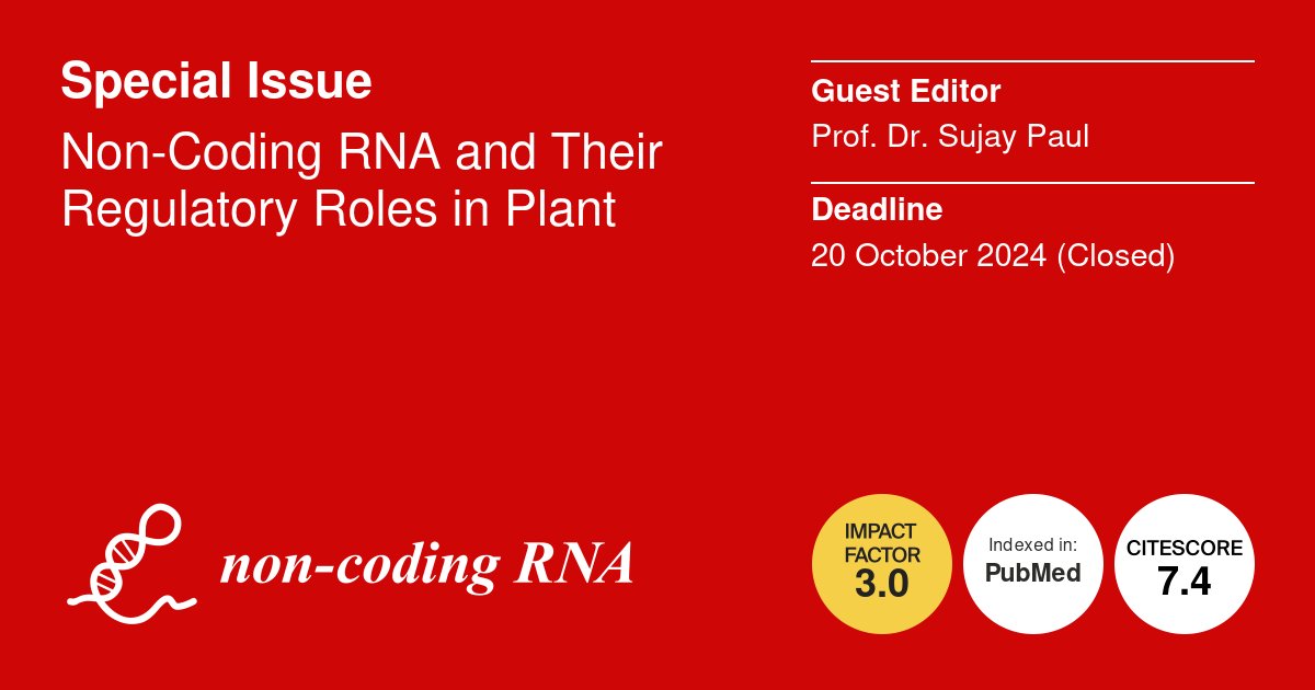Non_Coding_RNA's tweet image. #CallforReading 🎉

There are 5 papers that have been published in the #SpecialIssue &quot;Non-Coding RNA and Their Regulatory Roles in #Plant&quot;. 
#ncNRA #microRNA #lncRNA @MDPIOpenAccess 

✨Enjoy reading mdpi.com/journal/ncrna/…