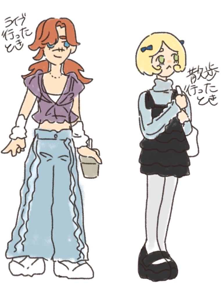 toipeyokose's tweet image. 最近着た服　📣と🤖に着せた