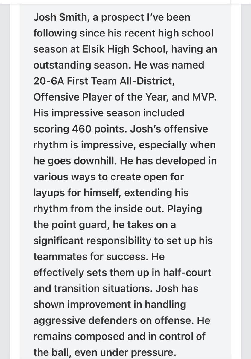 joshcsmith3's tweet image. thank you @th3scouting for the write up 🙏🏾. It’s only up from here 💯