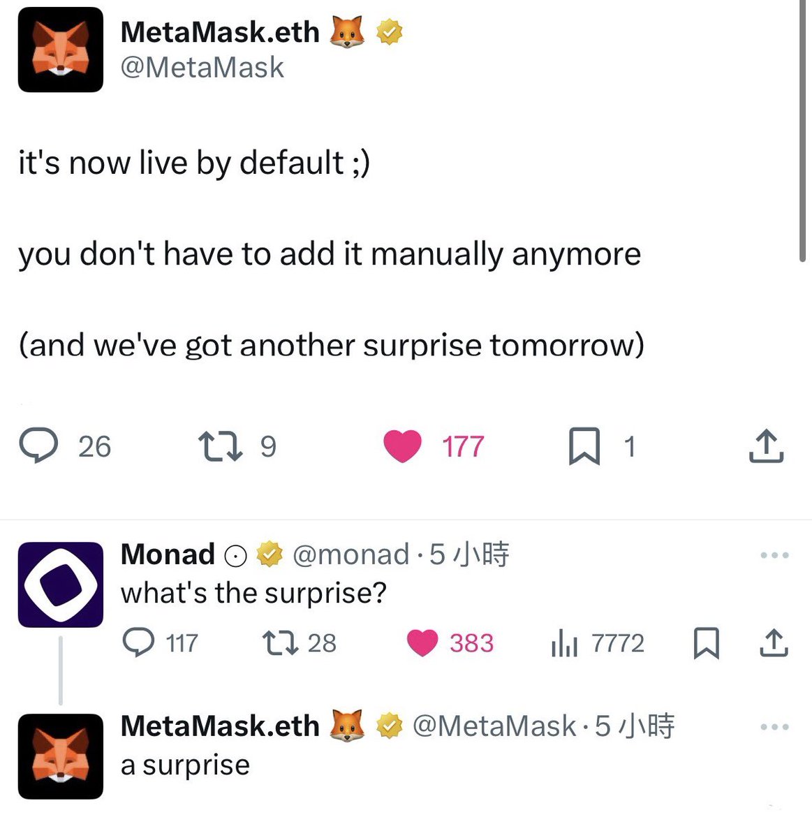Better stay tuned feel like someone familiar gonna drop special wild tomorrow🦊

<a href="/monad/">Monad ⨀</a> <a href="/MetaMask/">MetaMask.eth 🦊</a>