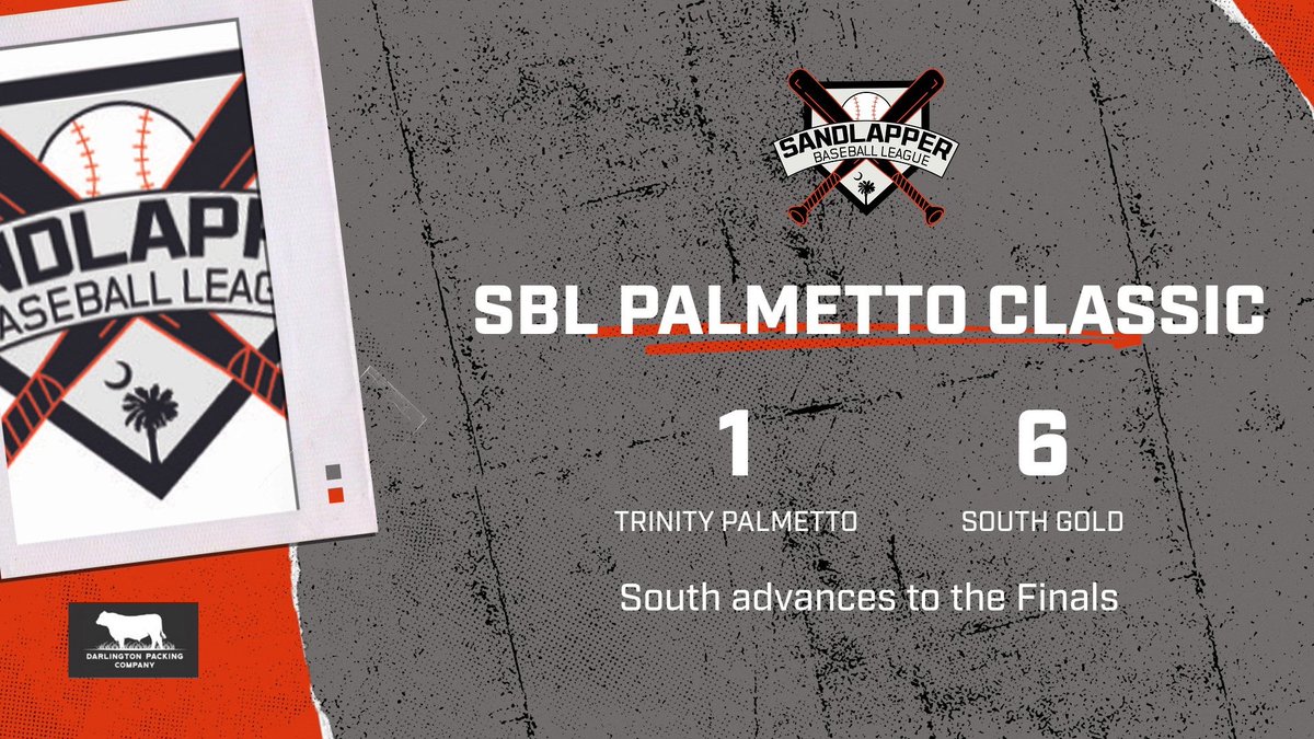 Sandlapbaseball's tweet image. 🏆 Palmetto League Classic Finals Set! 🏆 

🔹 South Gold powered past Trinity Palmetto with a 6–1 win.

🔹 Lugoff-Elgin Navy punched their ticket back to the finals with a 9–3 victory over Florence West.

It’s a second straight finals appearance for Lugoff-Elgin Navy and this is…