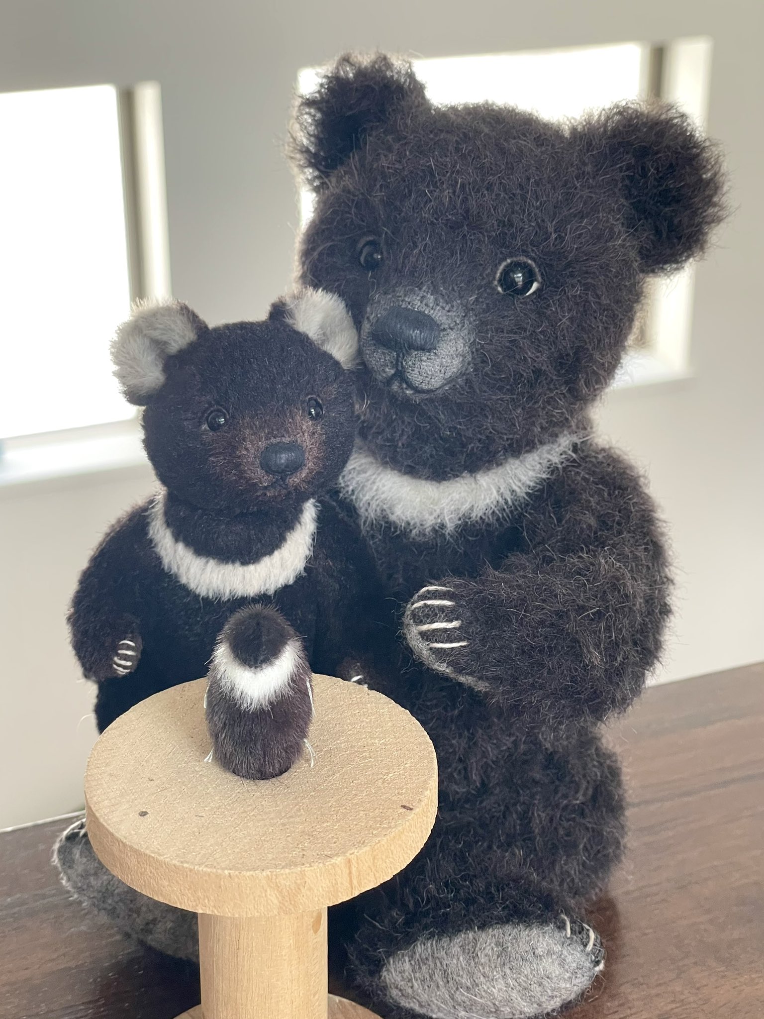 ブルーカラーのツキノワグマ　テディベア　ハンドメイド MaroneBear(まろーねべあ) on X: 