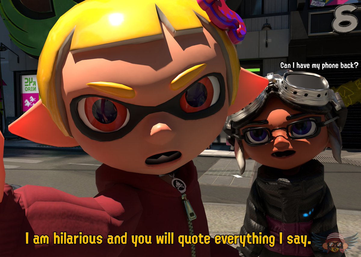 GeizCr's tweet image. Geiz: "She just took my phone..."
Featuring: @THEREALGENESIS8
*yes there's a reference ^^*
(I would have used Wolly (I think that's the octoling's name, but I can't recreate her model🥹)
#Splatoon #splatoonart #blender3d #スプラトゥーン