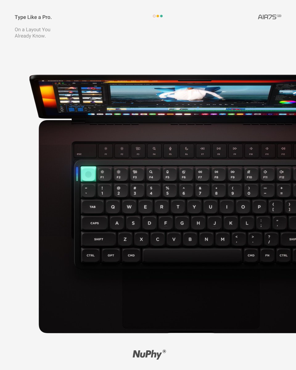 nuphystudio's tweet image. Air75 V3 | A native Mac layout that feels just right.
No remapping, no hassle — just seamless typing from the start 🖥️
#nuphy #air75v3 #keyboard #MacCompatible #AppleSetup #MechanicalKeyboard #Tech