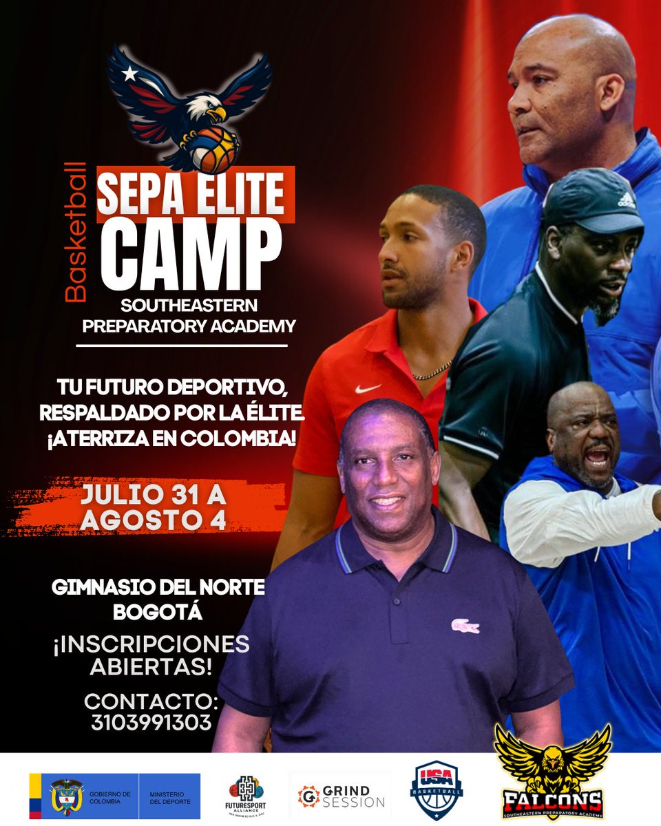 OrangeBallCol's tweet image. 🏀 SEPA ELITE CAMP – BALONCESTO 📷 ¡Tu futuro deportivo respaldado por la élite aterriza en Colombia!  Del 31 de julio al 4 de agosto, vive una experiencia única con David Peavy y Southeastern Preparatory Academy. 📷