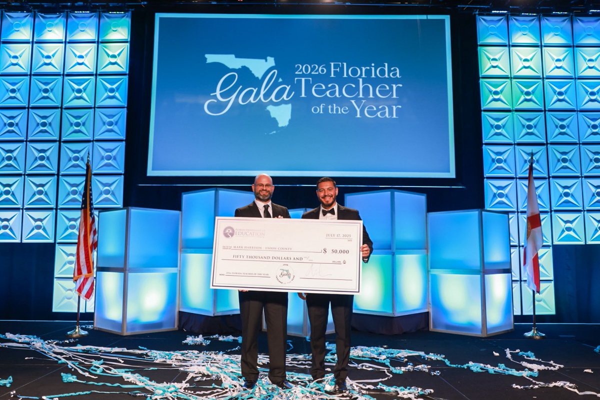 StasiKamoutsas's tweet image. Congratulations to Mark Harrison for being named the 2026 Florida Teacher of the Year! Your commitment to your students is evident and I look forward to working with you over the next year.