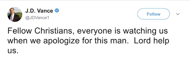 JD Vance said *this* when the Access Hollywood Tape came out in which Trump bragged about groping women.