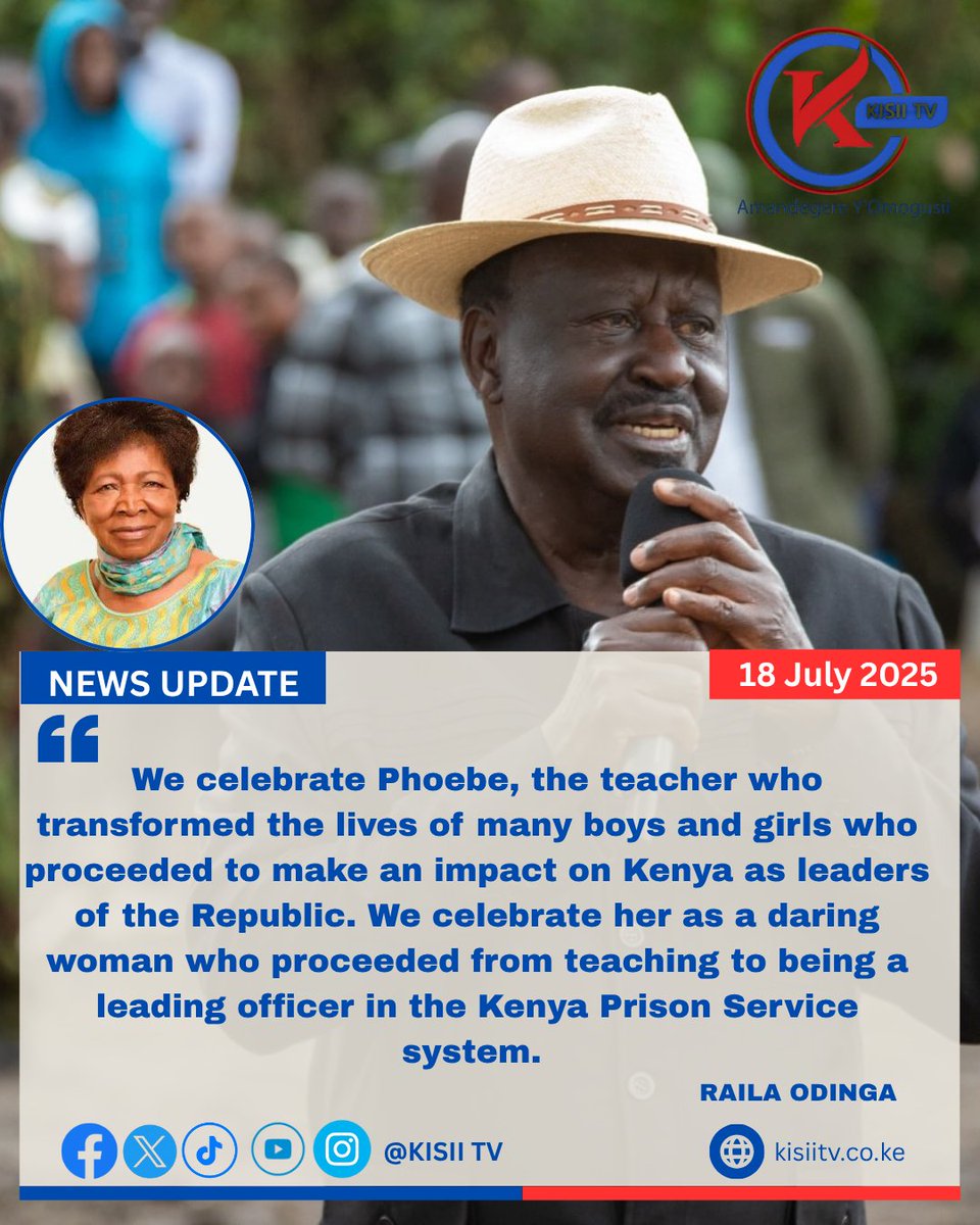 Hon.Raila Odinga condolence message to the late Dr. Phoebe Muga Asiyo.
#WiperUDAMerger
#WEURO2025
