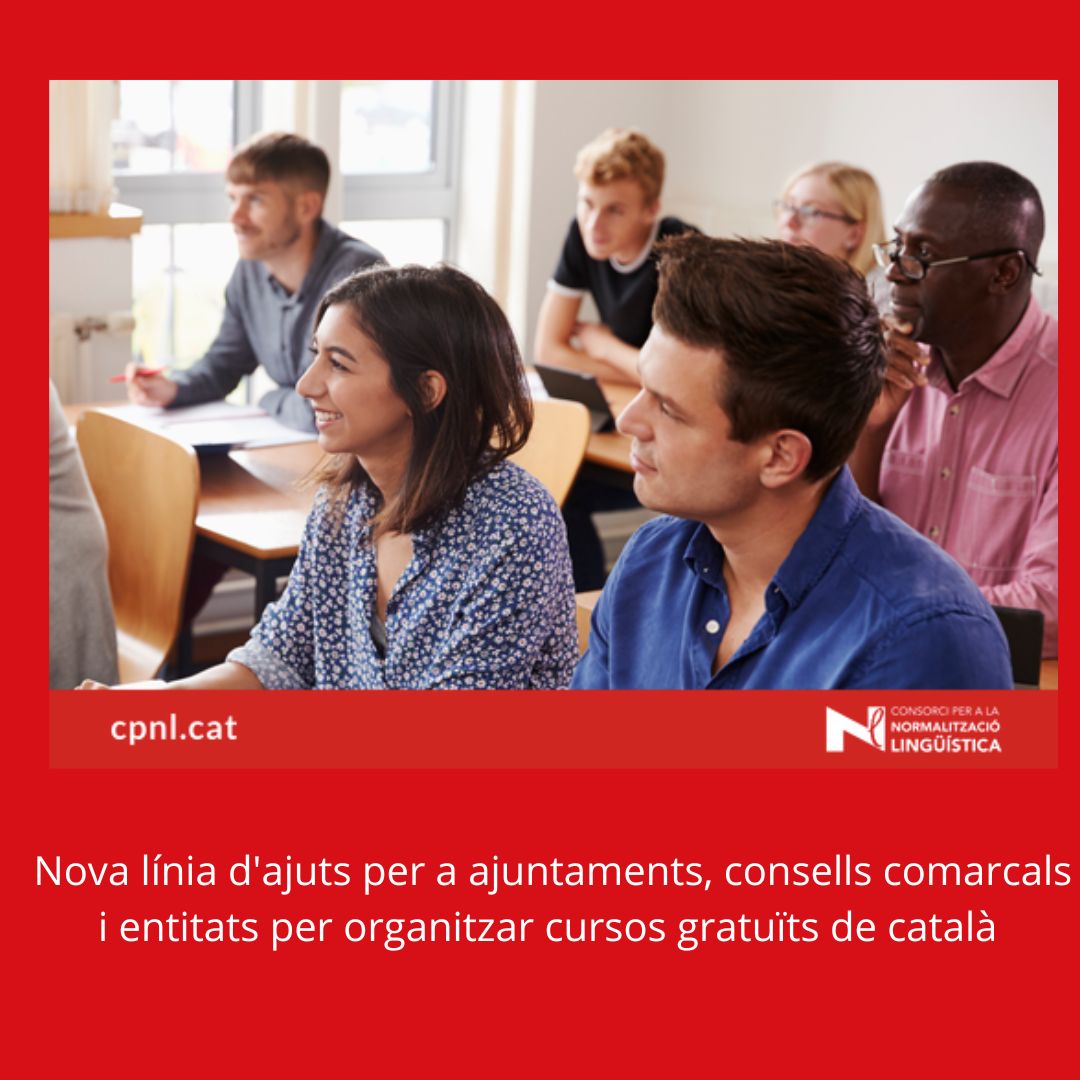 ➡️Nova línia d'ajuts per organitzar cursos gratuïts de català.
📅El termini per sol·licitar ajuts comença el 23 de juliol i acaba el 30 d'octubre

☝Llegiu tota la notícia a breu.cpnl.cat/ajuts