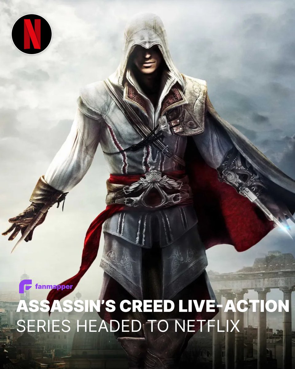 Fanmapper_ai's tweet image. 🗡️ Assassin’s Creed: The Live-Action Series is Officially Coming to Netflix! 🗡️

After five long years, the wait is over. Netflix has Confirmed!!

🎬 Trailer &amp;amp; cast coming soon.
 👉 Follow us @fanmapper
#netflix #AssassinsCreed #NetflixSeries #Ubisoft #AssassinsCreedNetflix