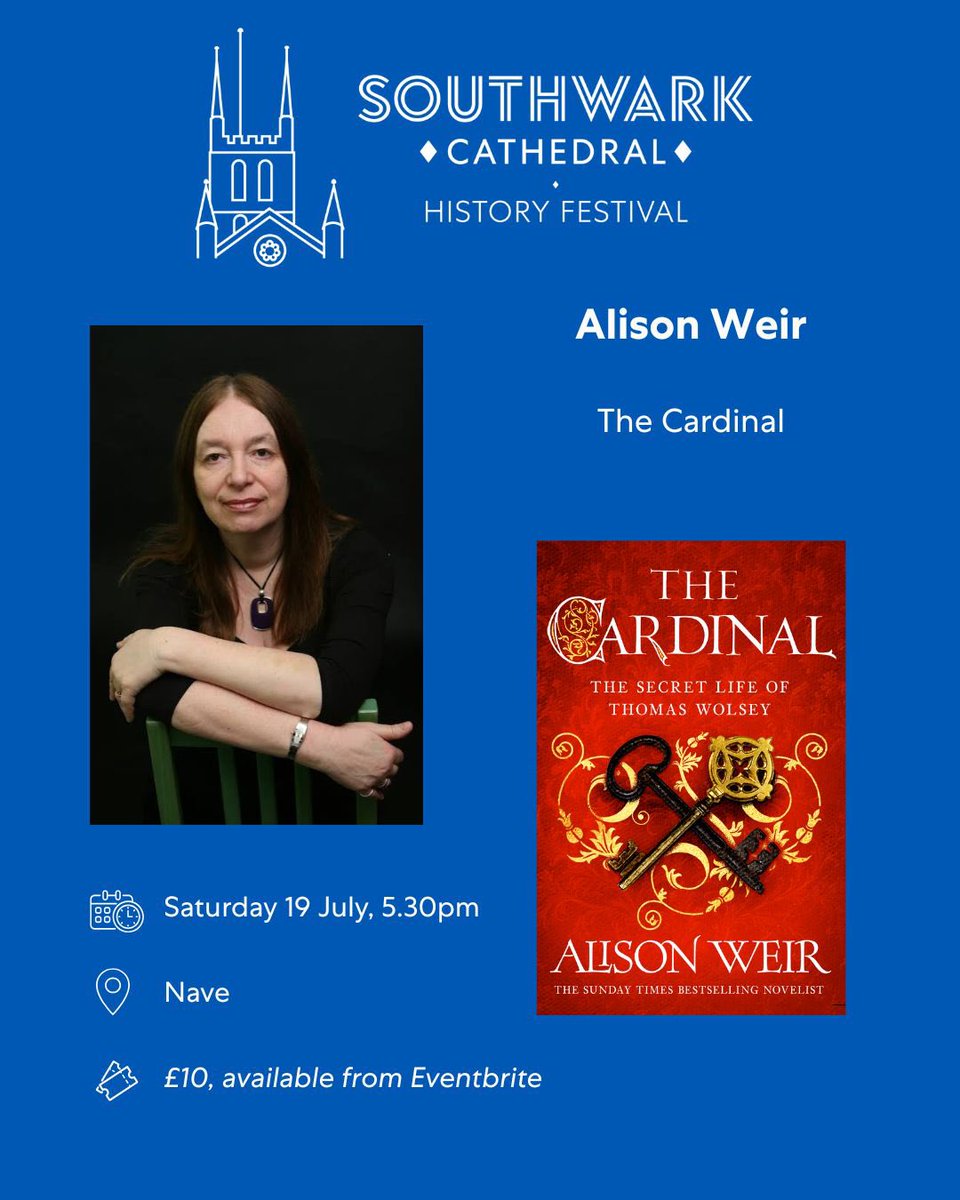 NicolaTallis's tweet image. Tomorrow we have the always brilliant @AlisonWeirBooks talking about ‘The Cardinal’ - pick up your ticket from eventbrite.co.uk/e/the-cardinal…
@Southwarkcathed @FellowsAuctions