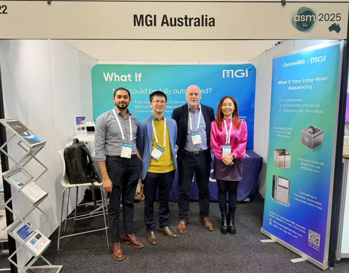 🎉 What an incredible few days at #ASM2025 in Adelaide, #Australia! 

Huge thanks to everyone who visited our #DNBSEQ-T1+, joined the MGI Microbial Genomics Lunch Workshop, or dropped by our booth to chat all things microbial genomics.

👇🏻  Swipe to see a few favourite moments.
