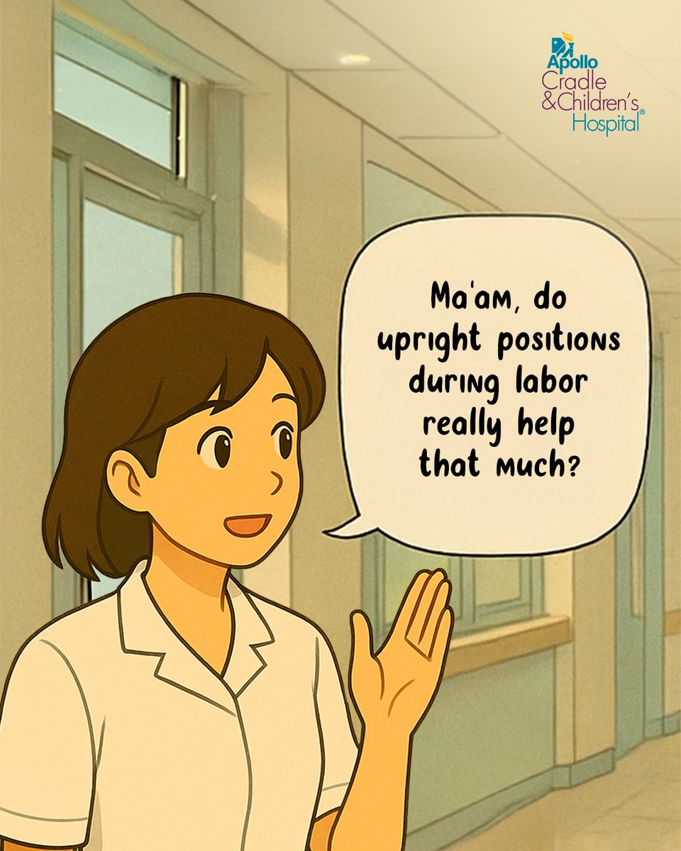 ApolloCradle's tweet image. From walking to squatting to birthing balls — upright positions use gravity to help labor progress naturally. Always consult a doctor for guidance!

#LaborTips #NaturalBirth #BirthingPositions #InformedBirth #PrenatalCare #MaternityCare #BestObgynHospital