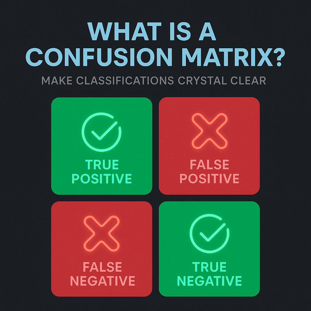 data_sciencesch's tweet image. Confused by Confusion Matrix?
Let’s make it crystal clear!

📊 This simple 2x2 table helps evaluate your classification model’s performance like a pro!

🔁 Save this post.
👨‍💻 Learn smarter. Build better models.

#ConfusionMatrix #DataScienceBasics #MachineLearning101
