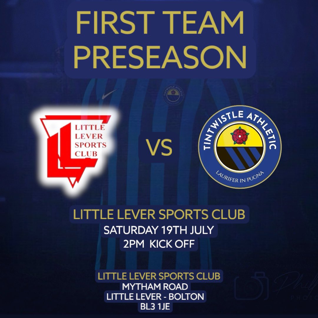 Tintwistle Athletic First Team (@tafc_firsts) on Twitter photo ๐ตโซ๏ธ ๐๐๐-๐๐๐ผ๐๐๐ โซ๏ธ๐ต
๐๐ซ๐ ๐
๐ข๐ฑ๐ญ๐ฎ๐ซ๐
This saturday weโre on the road as we travel to Bolton.
๐<a href="/L_L_SC/">Little Lever SC</a>
๐๏ธ Little Lever Sports Club
๐ Mytham Road - BL3 1JE
๐
19/07/25
โฐ 2pm Kick Off
#JoinTheJourney #UpTheTics ๐๐ค ๐ตโซ๏ธ ๐๐๐-๐๐๐ผ๐๐๐ โซ๏ธ๐ต
๐๐ซ๐ ๐
๐ข๐ฑ๐ญ๐ฎ๐ซ๐
This saturday weโre on the road as we travel to Bolton.
๐<a href="/L_L_SC/">Little Lever SC</a>
๐๏ธ Little Lever Sports Club
๐ Mytham Road - BL3 1JE
๐
19/07/25
โฐ 2pm Kick Off
#JoinTheJourney #UpTheTics ๐๐ค