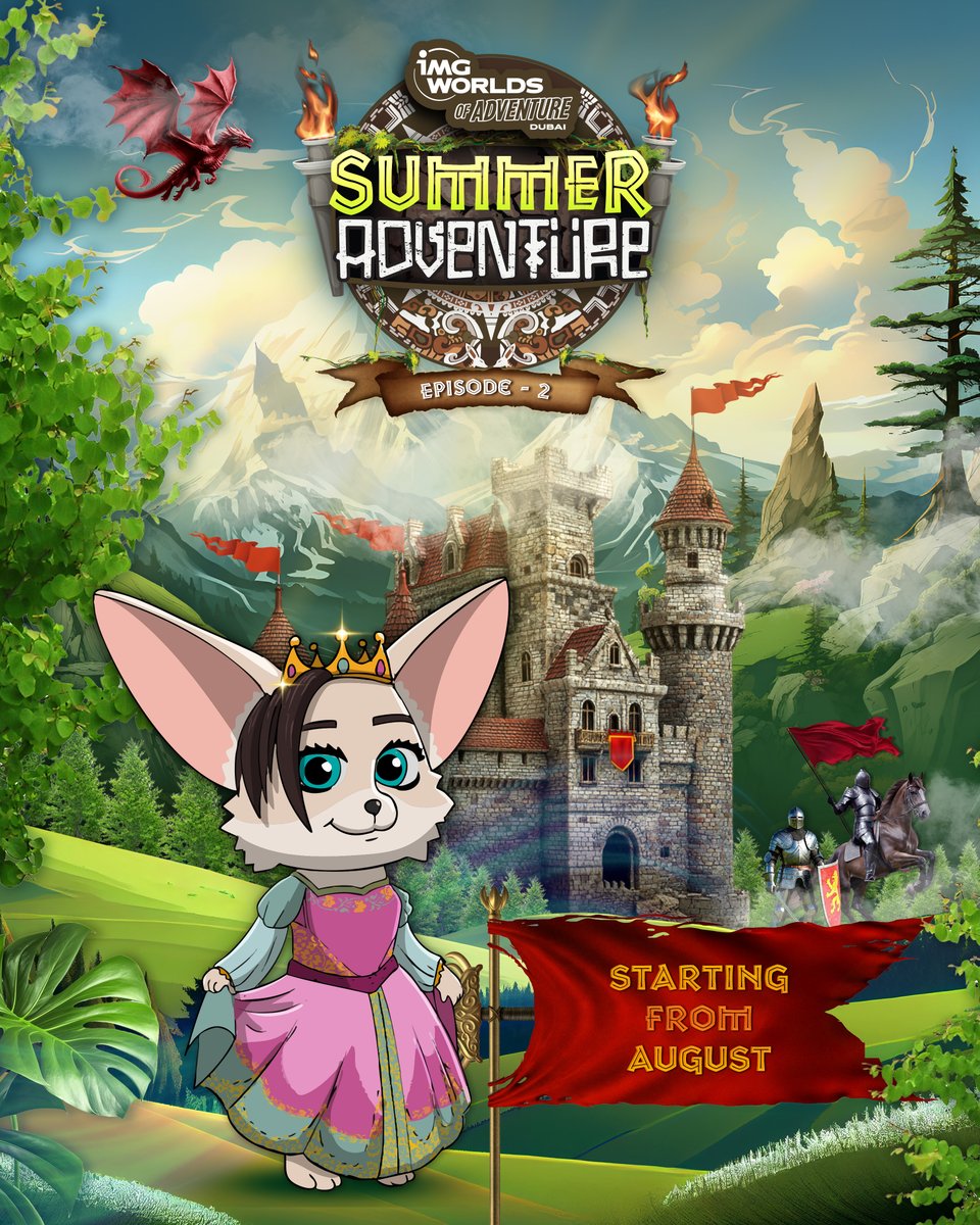The Summer Adventure continues!🏰🛡 Journey with us to the kingdom of Veldemere, where exciting new characters await you with a royal welcome...🧙🏻‍♂️👸🏼 From August 1, only at IMG Worlds of Adventure.👑 Book now: 🎟 (imgworlds.com)
#imgworlds #dubai  #dubaitourism #medieval