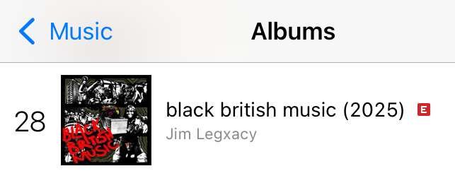 Black British Music is currently #28 on the iTunes UK Album Charts, let's push for a top 10 for Jim!