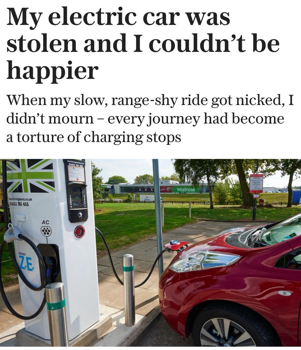 colinwalker79's tweet image. Maybe, if your driving involves trips from London to Exeter & Pembrokeshire, you shouldn't have bought an EV with a small range (Nissan Leaf = 150 miles) and which gets one star for 'long distance suitability' from EV Database
In short, you bought the wrong car