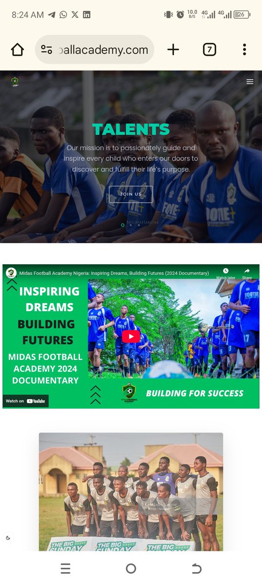 The FootBall Skit (@thefootballskit) on Twitter photo Congratulations <a href="/pillarsfc/">Kano Pillars FC</a> and <a href="/Ahmedmusa718/">Ahmed Musa (MON) (OON) 🎖️🎖️</a>. I'm proposing to build a football website that will showcase your sponsors and partners. You need it and I'm the best hand you can get to make it happen.
Below is a website I built for midas football academy. Let's do Business. Congratulations <a href="/pillarsfc/">Kano Pillars FC</a> and <a href="/Ahmedmusa718/">Ahmed Musa (MON) (OON) 🎖️🎖️</a>. I'm proposing to build a football website that will showcase your sponsors and partners. You need it and I'm the best hand you can get to make it happen.
Below is a website I built for midas football academy. Let's do Business.