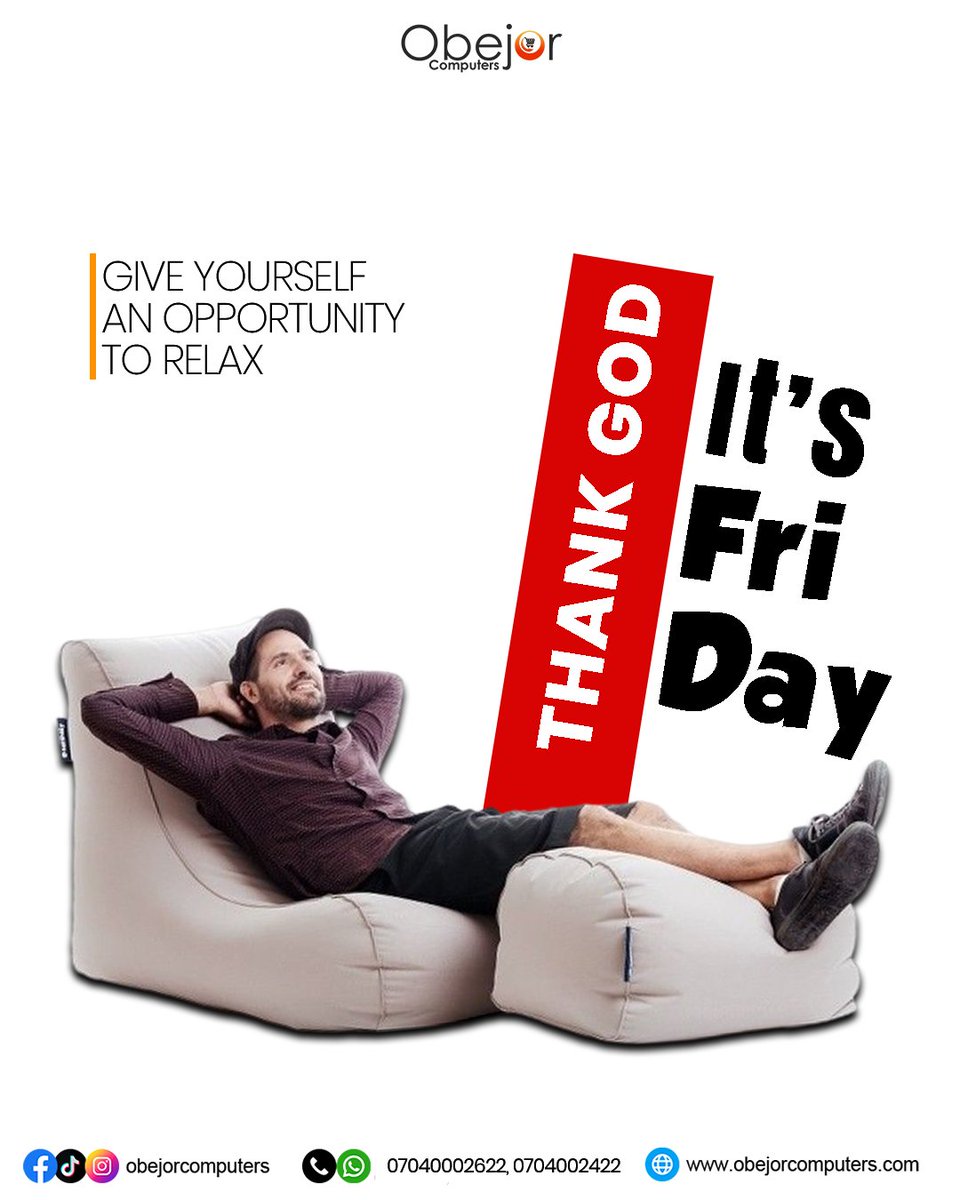 obejorcomputers's tweet image. TGIF! 🎉 Unwind with top tech from Obejorcomputers 💻✨
Grab your weekend gadgets now! 👉Click link in Bio or visit any of our store near you.
#TGIFWithObejor #TechFriday #ObejorComputers #GadgetGoals #NaijaTech