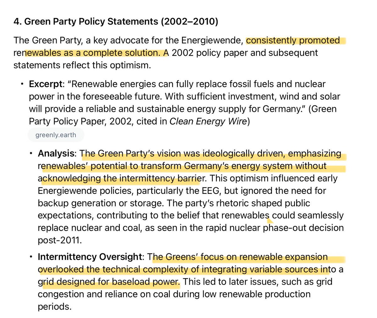 jacob_maroga's tweet image. How did Germany mess up their power grid?
Influential German entities, like the Green Party, framed renewables as ‘complete solution’ to replace fossil fuels and nuclear and supply ‘reliable and sustainable energy for Germany’
This ideological optimism underestimated the impact…