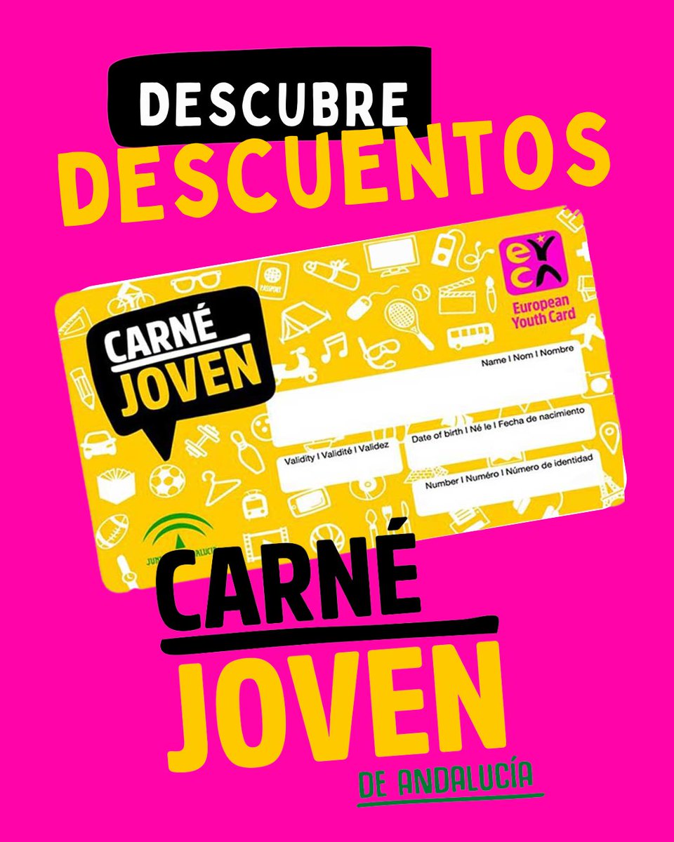IAJuventud's tweet image. 📷 ¡Nuevos descuentos con tu #CarnéJovenEuropeo!
Viajes, formación, joyería, exposiciones, experiencias únicas… ¡y mucho más!
Desde la #OficinaEYCA, en colaboración con el Instituto Andaluz de la Juventud, te traemos nuevas ventajas por ser joven: bit.ly/4kGWYNu