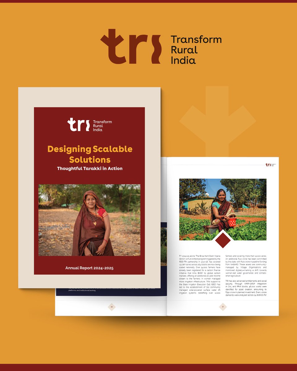 TRIFoundation's tweet image. On this #MandelaDay, with the inspiring theme "It’s still in our hands to combat poverty and inequity," we at Transform Rural India (TRI) are humbled to present our Annual Report 2024–2025.
✊ Guided by Mandela's enduring legacy of justice and equality, this year we’ve deepened…