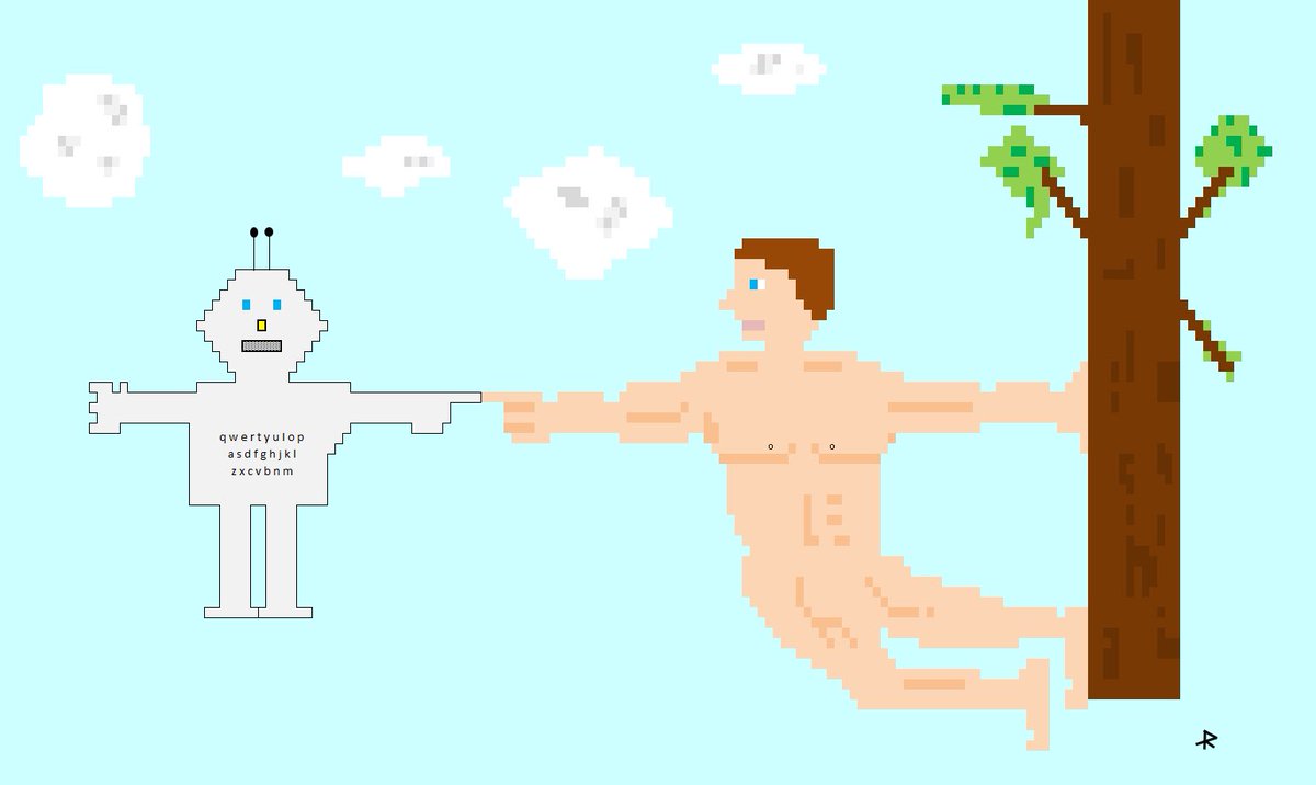 shiftr_art's tweet image. Genesis 2.0

#excelart #pixelart #digitalart #robots #ai #life #qwerty 

Made in Excel.