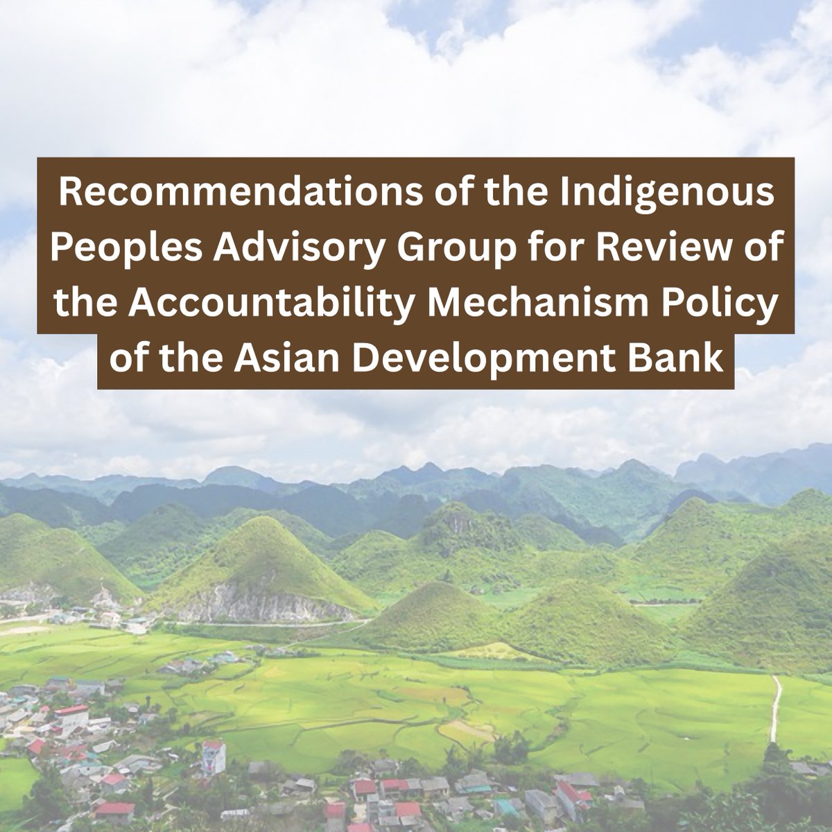 CEMSOJ's tweet image. READ: Recommendations of the #IndigenousPeoples Advisory Group for Review of the #AccountabilityMechanism Policy of the Asian Development Bank @ADB_HQ  

Link 🔗 lnkd.in/gDFpakhe