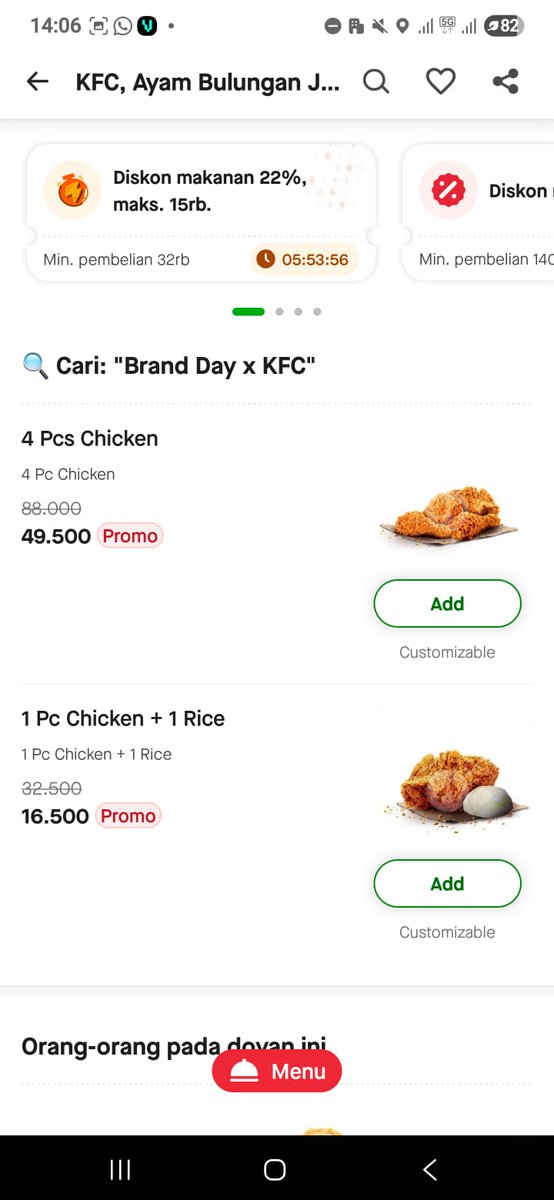 Niatnya ngemil doang, eh malah checkout KFC 1 ayam + nasi cuma 10rb. KFC GoFood Cuma 10ribuan ini kayak promo halu tapi nyata.