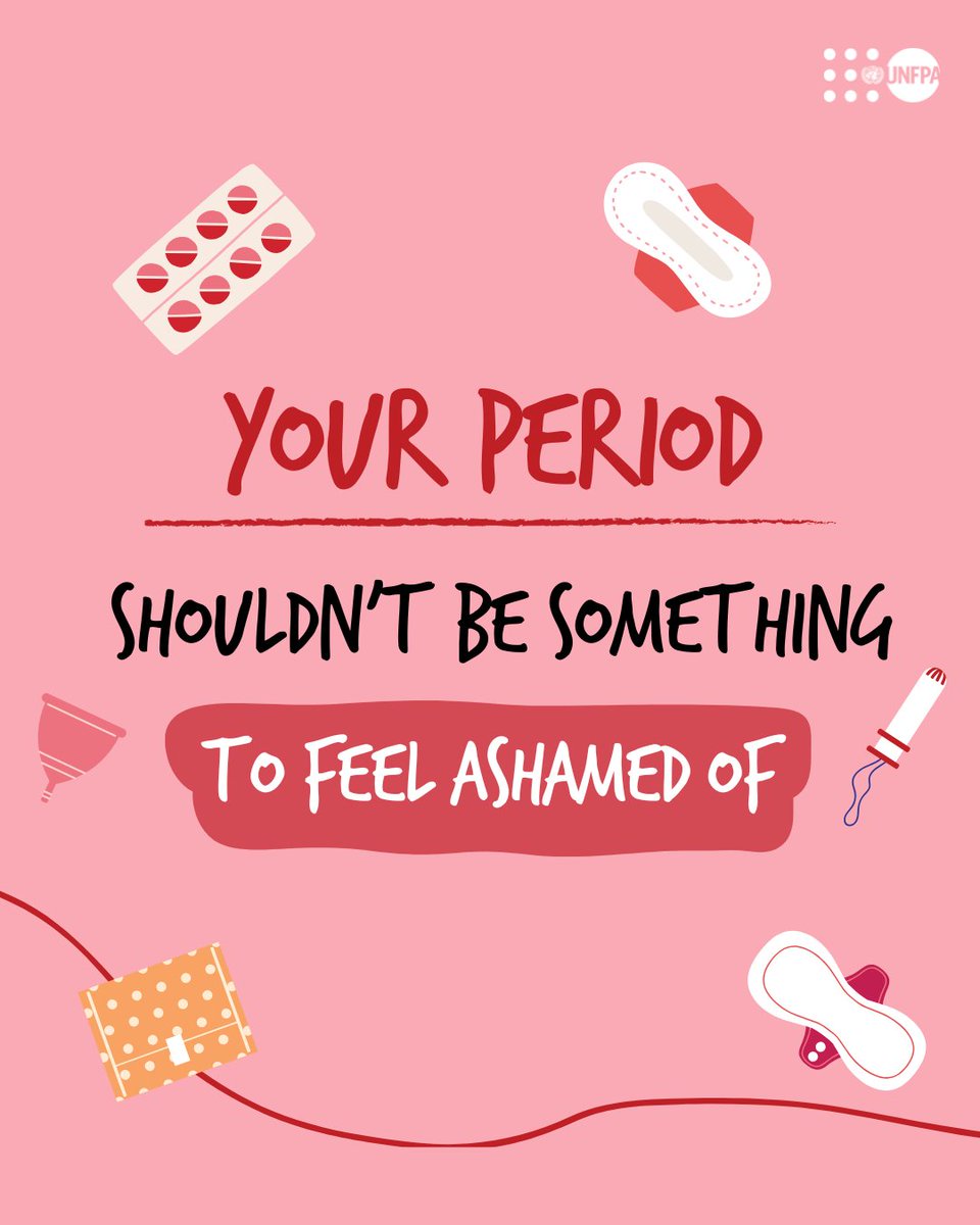 UNFPAAsiaPac's tweet image. 🩸Have you ever felt the need to hide your #period?
Periods are a natural part of life, and good menstrual health is a right for all.
Join @UNFPA in raising awareness about access to sanitary products and menstrual health across #AsiaPacific and beyond.…