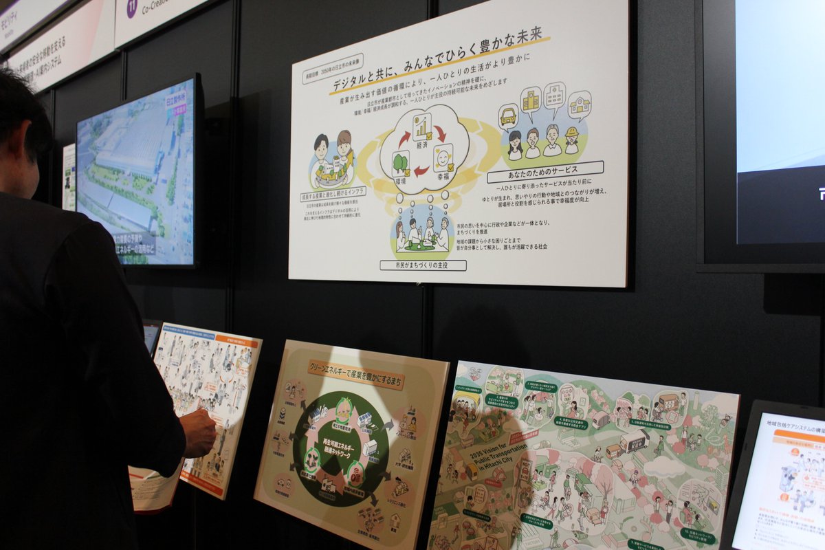 hitachi_it's tweet image. 【Hitachi Social Innovation Forum 2025 展示紹介】
次世代未来都市の実現に向けた、創業の地である日立市との共創プロジェクト🌱✨ 会場では、パネル展示やプロジェクト参加者のインタビュー映像などを通して、地域課題解決に向けた具体的な取り組みの様子をご紹介しました💁
#HSIF2025 #日立市