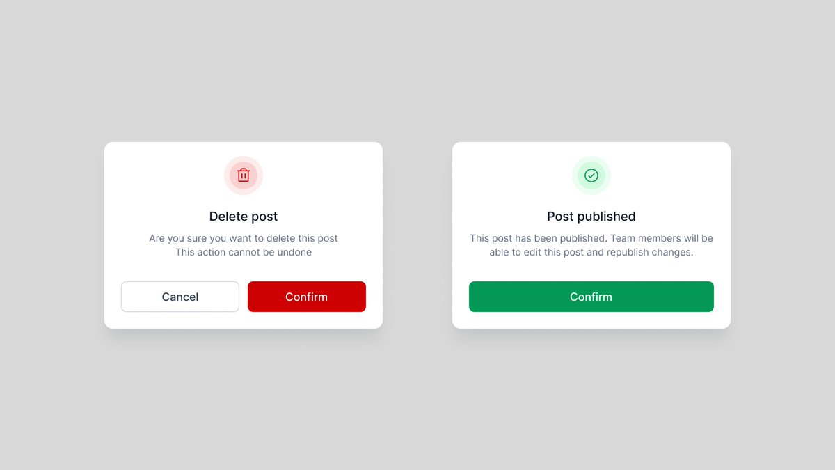 kelechi_design's tweet image. Confirmation card modal