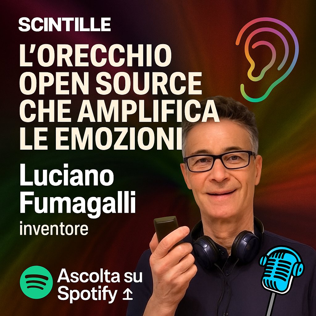 Maker Faire Rome - The European Edition (@makerfairerome) on Twitter photo 👂 Sai amplificare le tue emozioni? Ci pensa #Angelo, progetto open source senza scopo di lucro realizzato da #LucianoFumagalli, pensionato e maker creativo, ospite di #Scintille: ascolta il podcast e scopri come la tecnologia empatica rivoluziona la comunicazione!
▶️ 👂 Sai amplificare le tue emozioni? Ci pensa #Angelo, progetto open source senza scopo di lucro realizzato da #LucianoFumagalli, pensionato e maker creativo, ospite di #Scintille: ascolta il podcast e scopri come la tecnologia empatica rivoluziona la comunicazione!
▶️