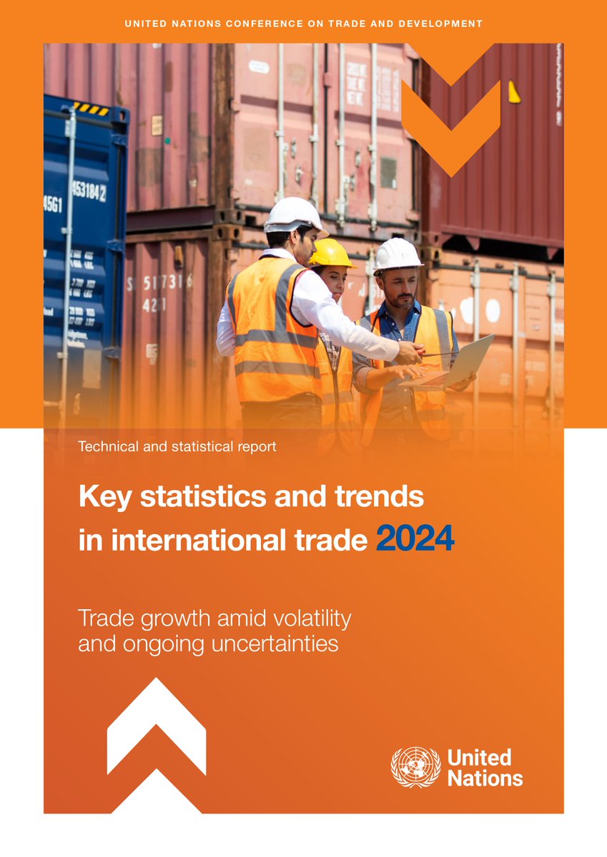 UNCTAD's tweet image. Global trade reached $33 trillion in 2024: $25T in goods, $8T in services.
But rising volatility and policy shifts are reshaping global commerce.
A new era of trade is unfolding — with major stakes for developing countries.
Full publication ▶️ ow.ly/XLRL50W920H