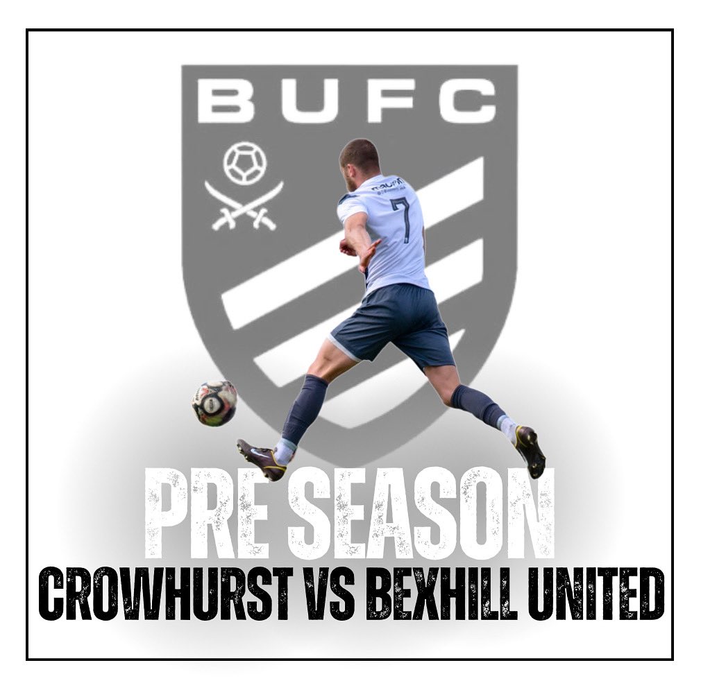 Bexhill United Football Club (@bexhill_united) on Twitter photo 𝗦𝗵𝗮𝗿𝗽𝗲𝗻𝗶𝗻𝗴 𝗨𝗽 | ⚫️⚪️
Another pre-season test incoming. Please note the early kick off.
🏆 𝗣𝗥𝗘 𝗦𝗘𝗔𝗦𝗢𝗡 𝗙𝗥𝗜𝗘𝗡𝗗𝗟𝗬
🆚 <a href="/CrowhurstFC/">Crowhurst FC</a>
📆 Saturday 19th July
🏟 Hailsham Community College
📍 BN27 1DT
🕘 1.30pm
#𝗣𝗜𝗥𝗔𝗧𝗘𝗦 𝗦𝗵𝗮𝗿𝗽𝗲𝗻𝗶𝗻𝗴 𝗨𝗽 | ⚫️⚪️
Another pre-season test incoming. Please note the early kick off.
🏆 𝗣𝗥𝗘 𝗦𝗘𝗔𝗦𝗢𝗡 𝗙𝗥𝗜𝗘𝗡𝗗𝗟𝗬
🆚 <a href="/CrowhurstFC/">Crowhurst FC</a>
📆 Saturday 19th July
🏟 Hailsham Community College
📍 BN27 1DT
🕘 1.30pm
#𝗣𝗜𝗥𝗔𝗧𝗘𝗦