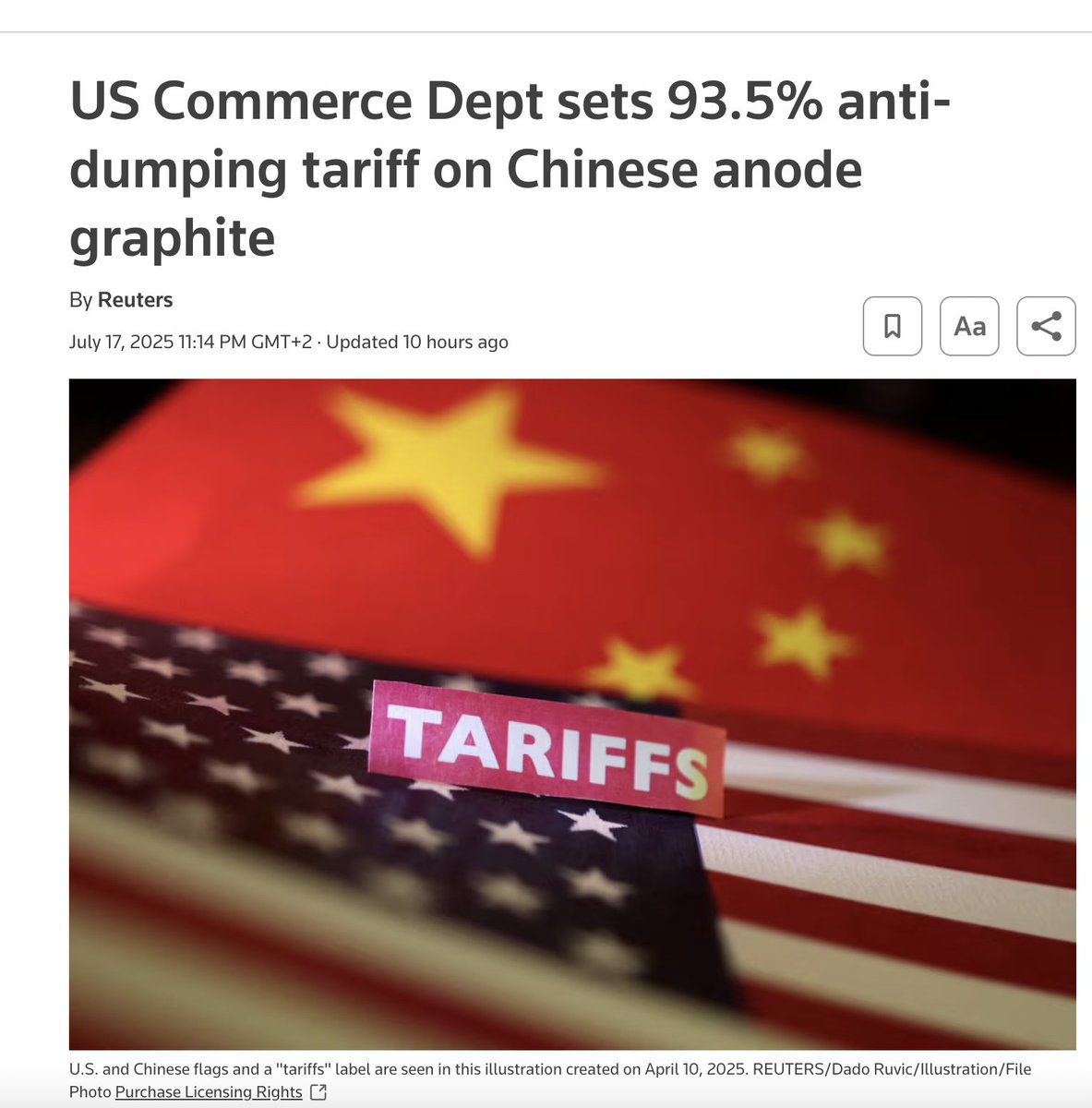 FinanceFilosoof's tweet image. 1) de tarievenslag tussen de VS en China is nooit gestopt
2) grafietanode is vooral belangrijk in de batterijsector voor...elektrische auto's. Ik kan me niet ontdoen van de indruk dat Trump Elon Musk wil gaan pesten door Tesla te viseren.