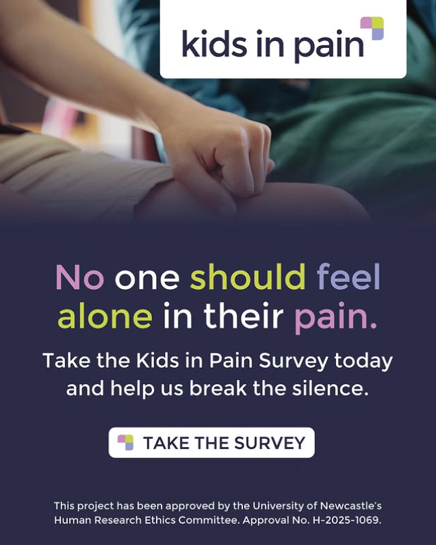 Chronic Pain Australia are running a survey to learn more about how chronic pain affects children and teenagers. By hearing directly from young people and their families we can better understand what matters to you most.

Take the Kids in Pain Survey 2025: redcap.link/KidsinPainSurv…