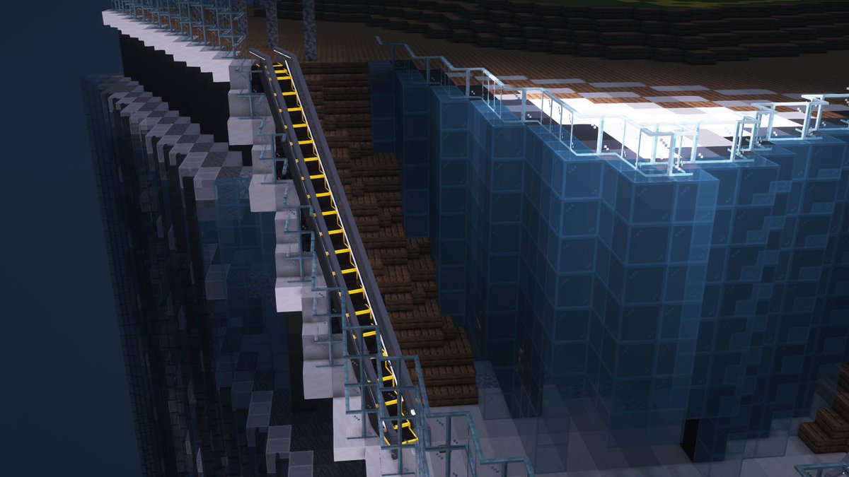 mm03_minato's tweet image. 渋谷スカイ専用エスカレーター試作 #minecraft