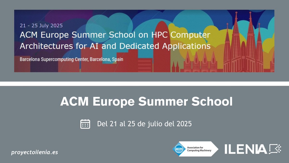 Proyecto Ilenia (@proyecto_ilenia) on Twitter photo 🔜El próximo lunes el <a href="/BSC_CNS/">BSC-CNS</a> acogerá una nueva edición de la Escuela de Verano de <a href="/TheOfficialACM/">Association for Computing Machinery</a>
🔴ILENIA va a estar presente mediante la conferencia que ofrecerán los investigadores Javier Aula-Blasco y Julia Falcao el martes 22
Más información:🔗 proyectoilenia.es/evento/acm-eur… 🔜El próximo lunes el <a href="/BSC_CNS/">BSC-CNS</a> acogerá una nueva edición de la Escuela de Verano de <a href="/TheOfficialACM/">Association for Computing Machinery</a>
🔴ILENIA va a estar presente mediante la conferencia que ofrecerán los investigadores Javier Aula-Blasco y Julia Falcao el martes 22
Más información:🔗 proyectoilenia.es/evento/acm-eur…